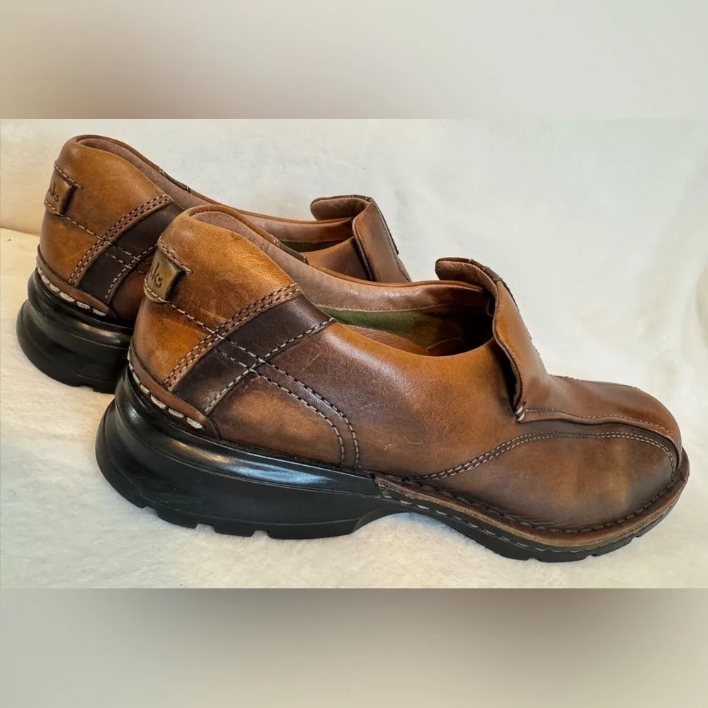 Clarks Men’s Active Air Brown Leather Slip On Comfort Loafers Size 10M